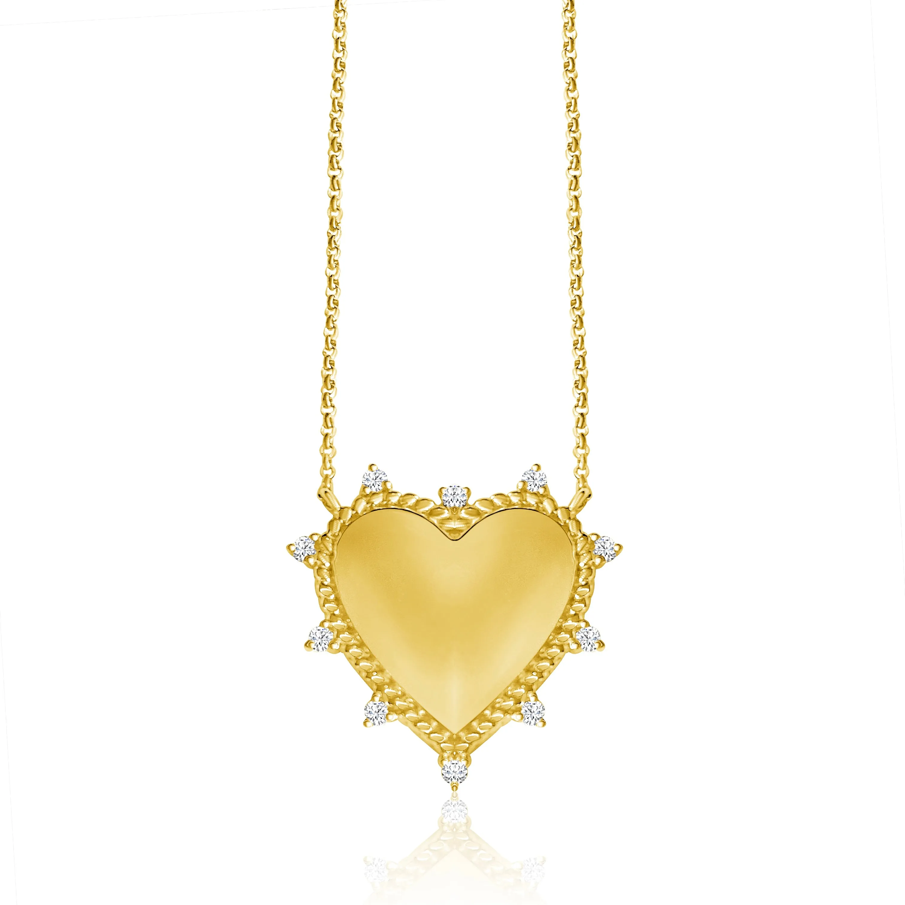 14KT Gold Diamond Paloma Heart Necklace