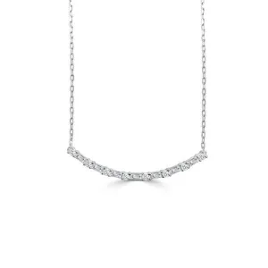 14KW DIAMOND LARGE MONACO CURVED BAR NECKLACE