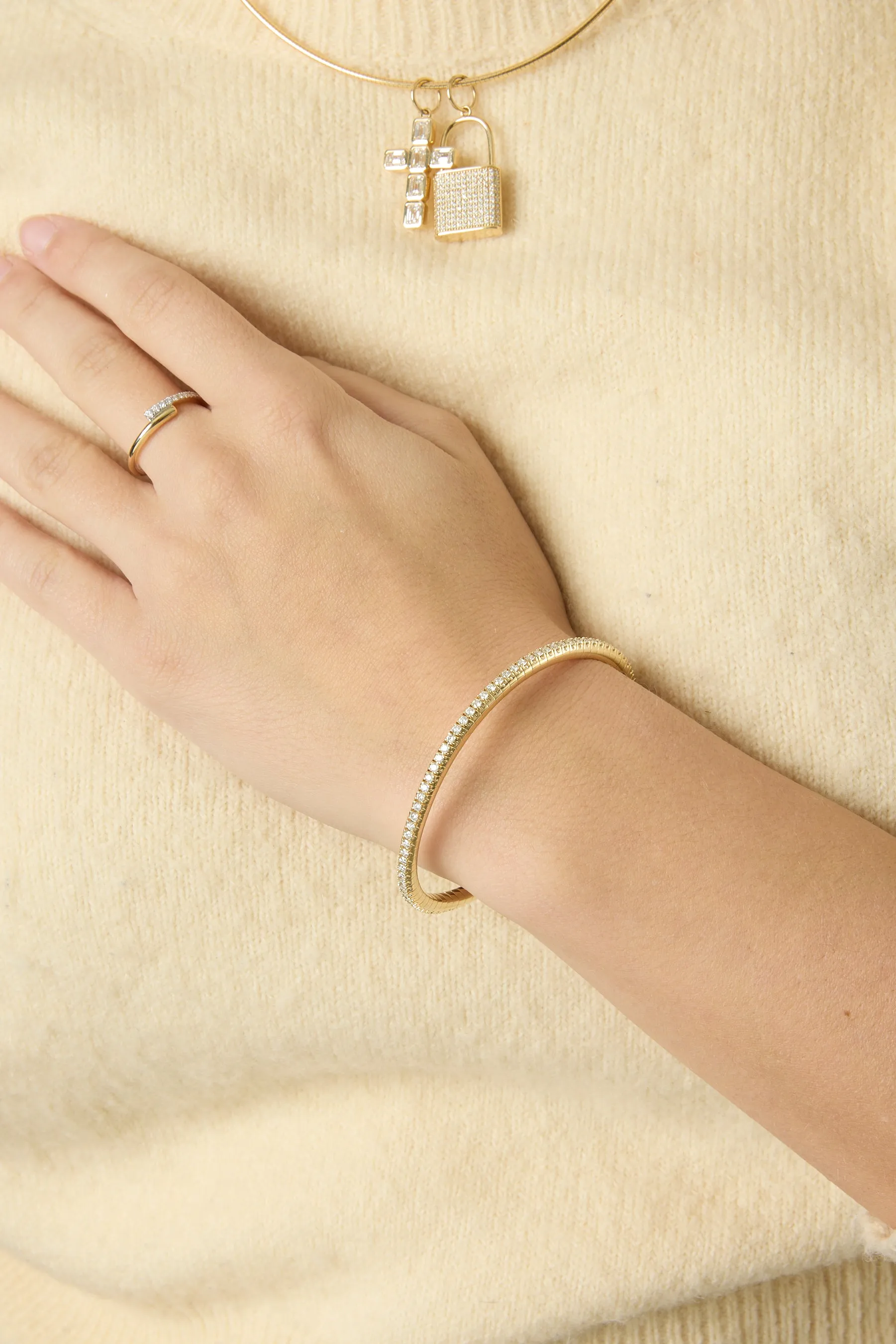 14KYW Diamond Bypass Ring