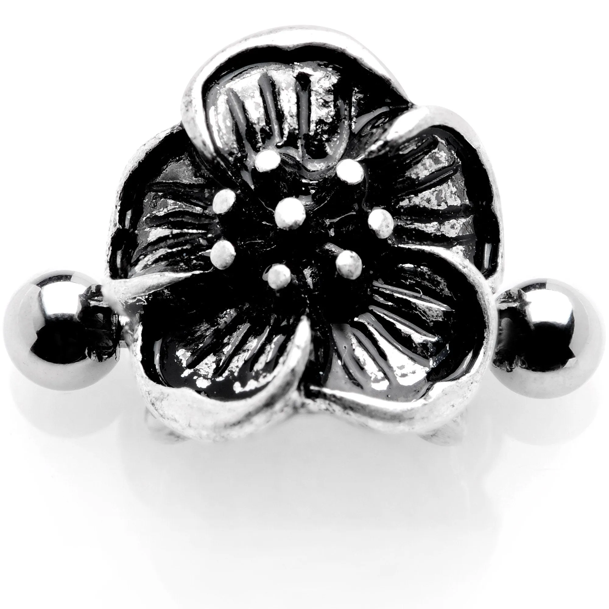 16 Gauge 1/2 Blooming Tropical Flower Cuff Cartilage Earring