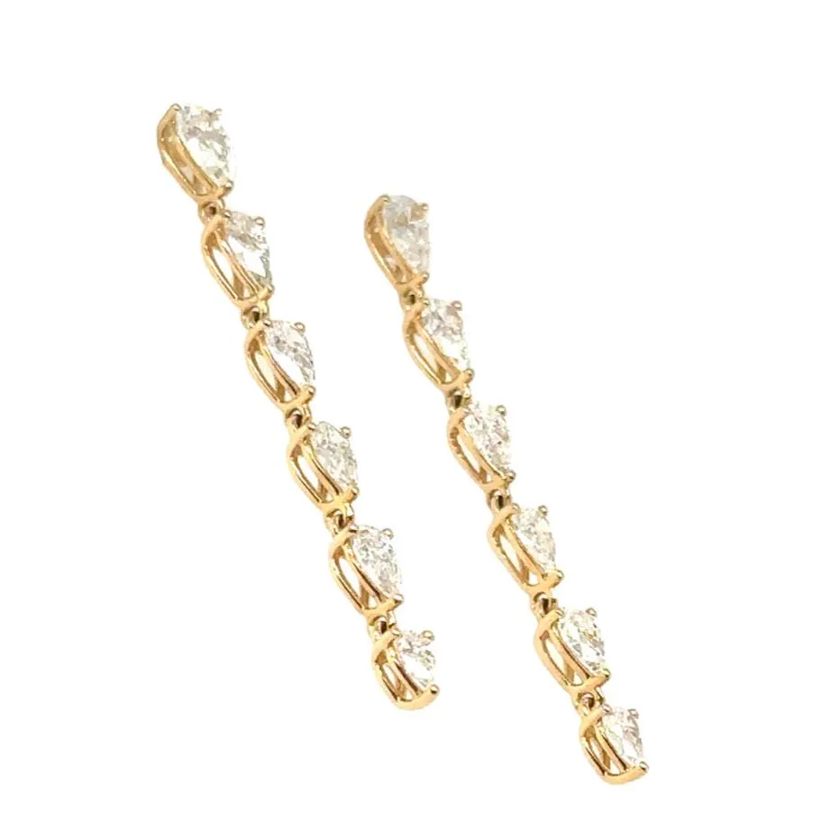 1.68carat Diamond Pear-shape Dangling Drop Fancy Earrings