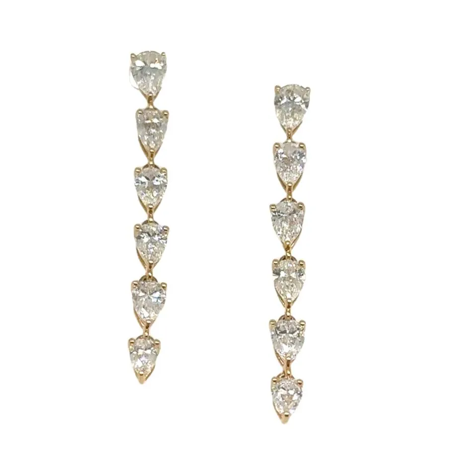 1.68carat Diamond Pear-shape Dangling Drop Fancy Earrings