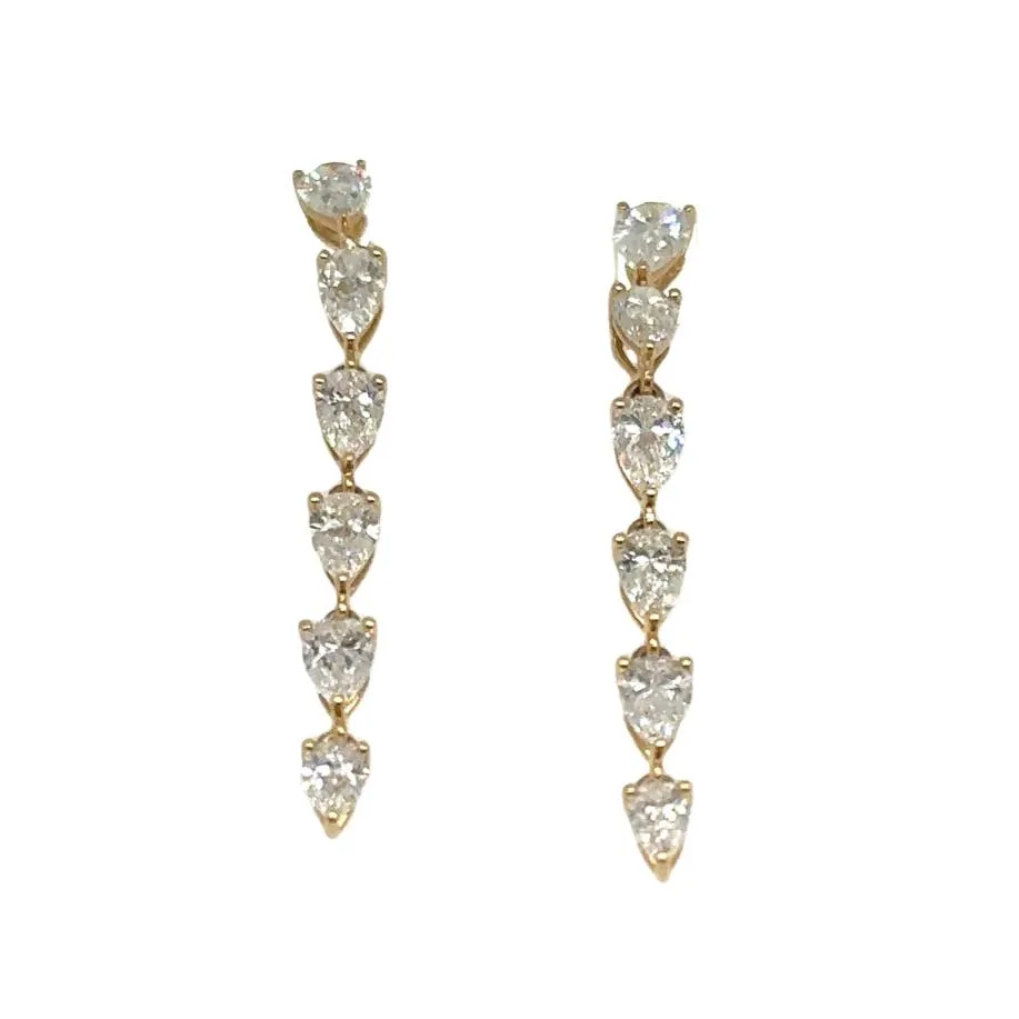 1.68carat Diamond Pear-shape Dangling Drop Fancy Earrings
