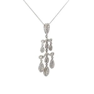18k White Gold 3.48ct G SI1 Round Diamond Fashion Necklace