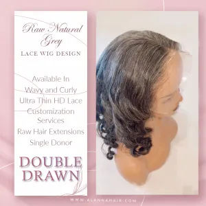 20 inch Raw Natural Grey Full Lace Wig Design