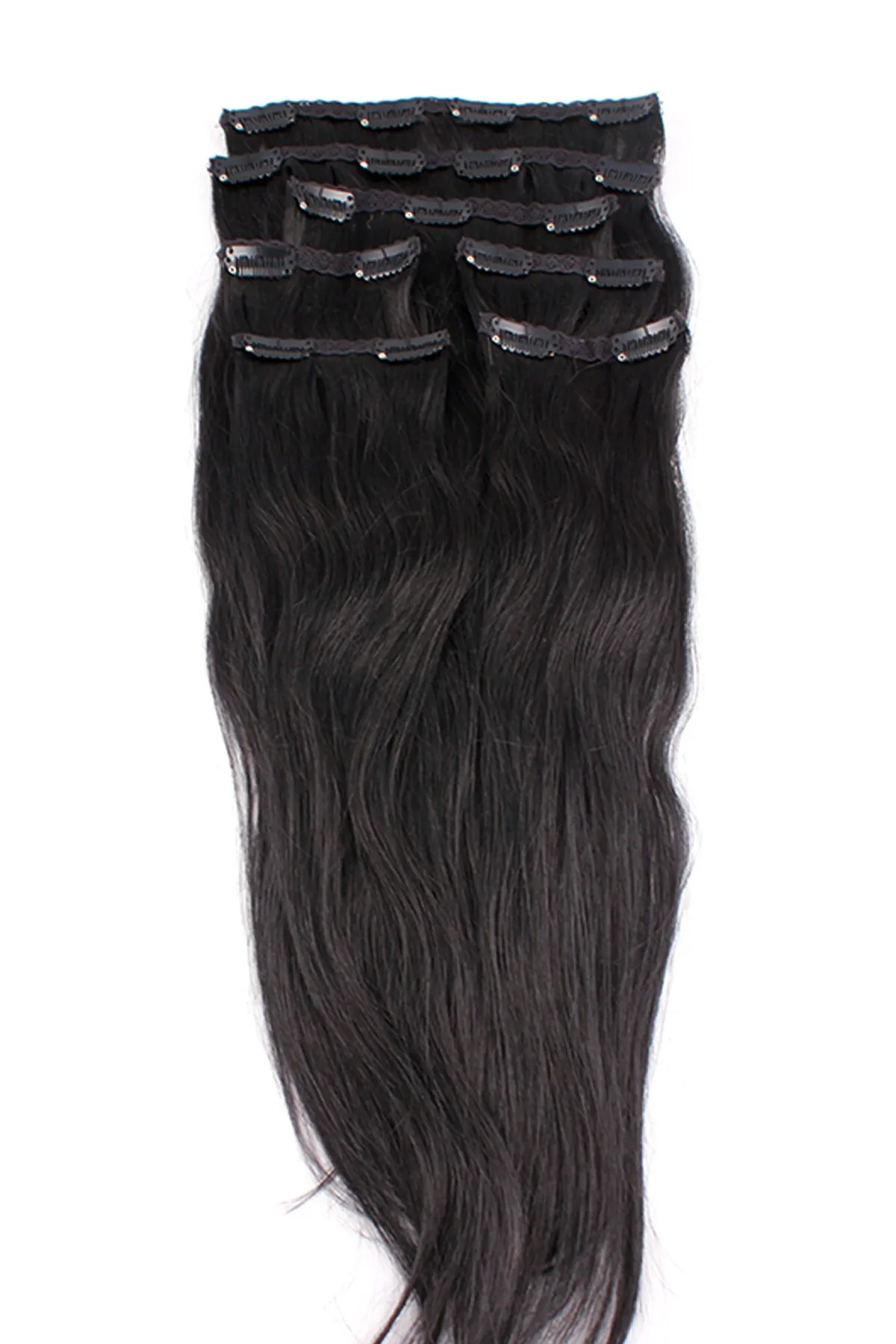 21" Clip In Hair Extensions: No 1 Jet Black