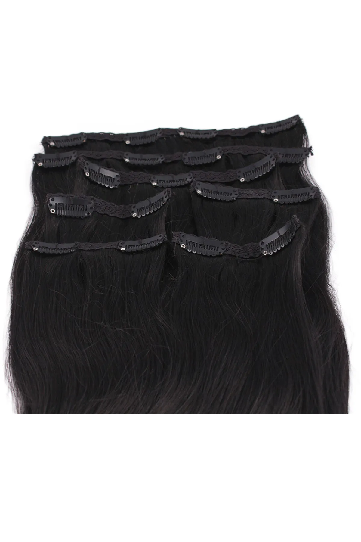 21" Clip In Hair Extensions: No 1 Jet Black