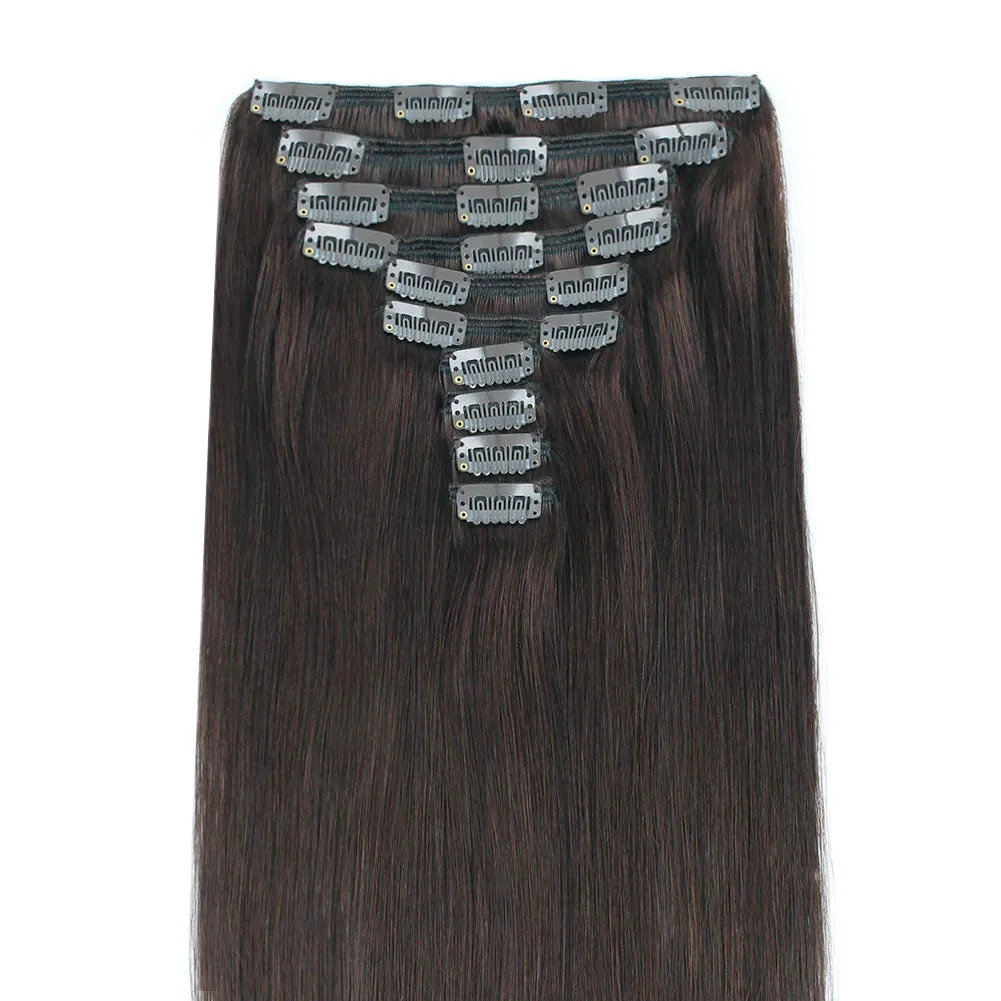 220g Dark Brown 2# Clip In Hair Extensions 22"