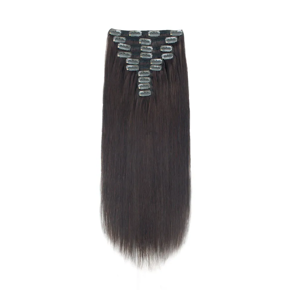 220g Dark Brown 2# Clip In Hair Extensions 22"