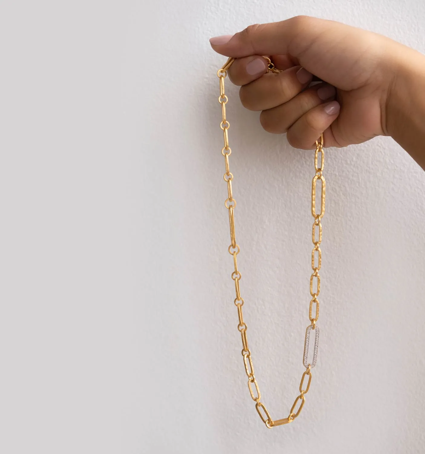 22K Heavy Gold & Diamond Link Chain
