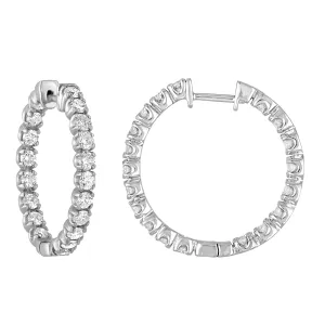 3 cttw Inside Out Lab Grown Diamond Hoop Earrings in 14K Gold