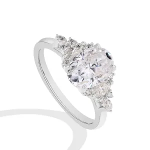 3.0Ct Oval-cut Diamond White Gold Engagement Ring