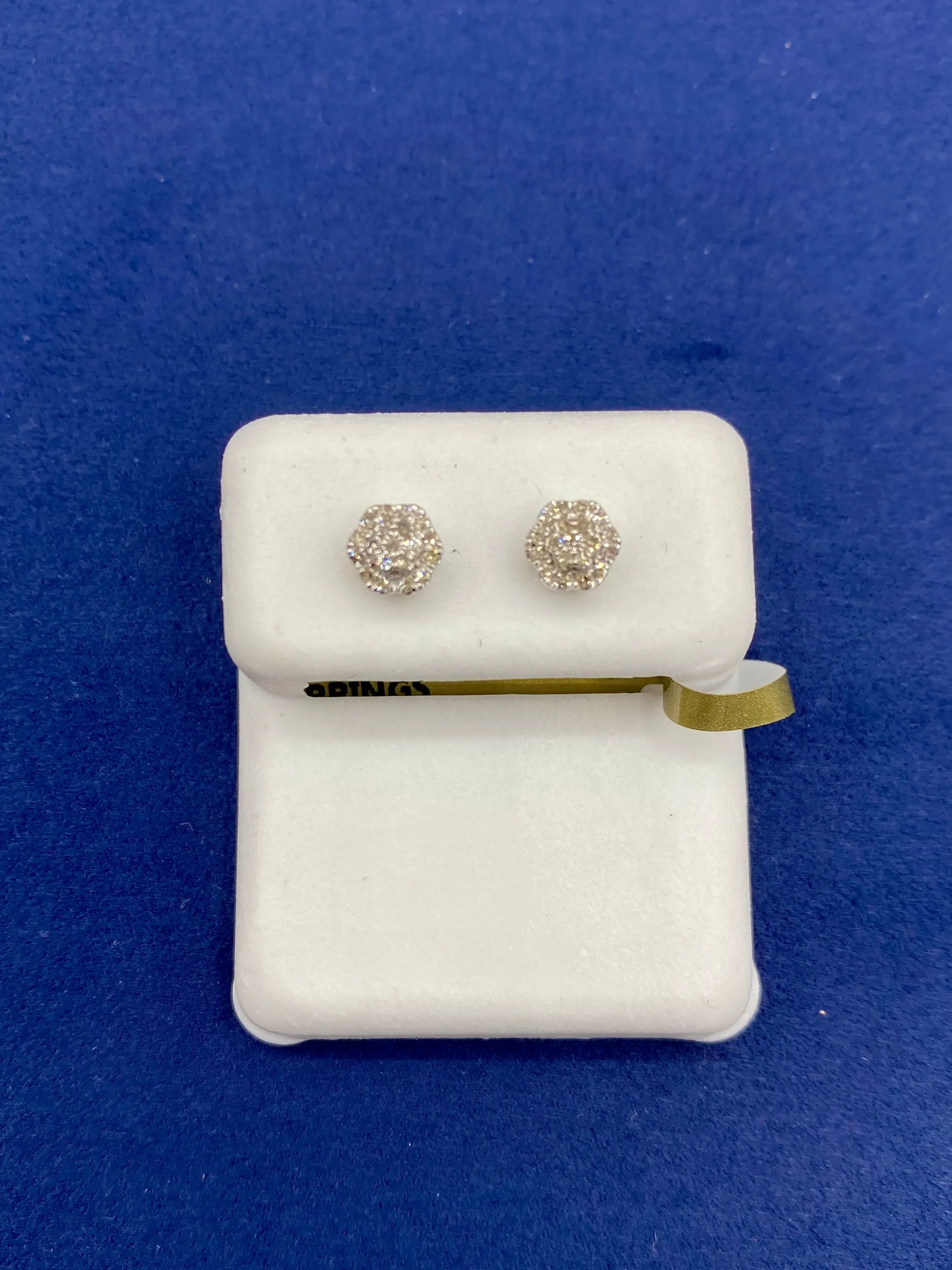 3D Flower Style Gold & Diamond Earrings