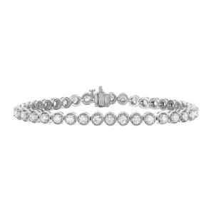 4 cttw Diamond Tennis Bracelets in Bubble Shape 14K White Gold