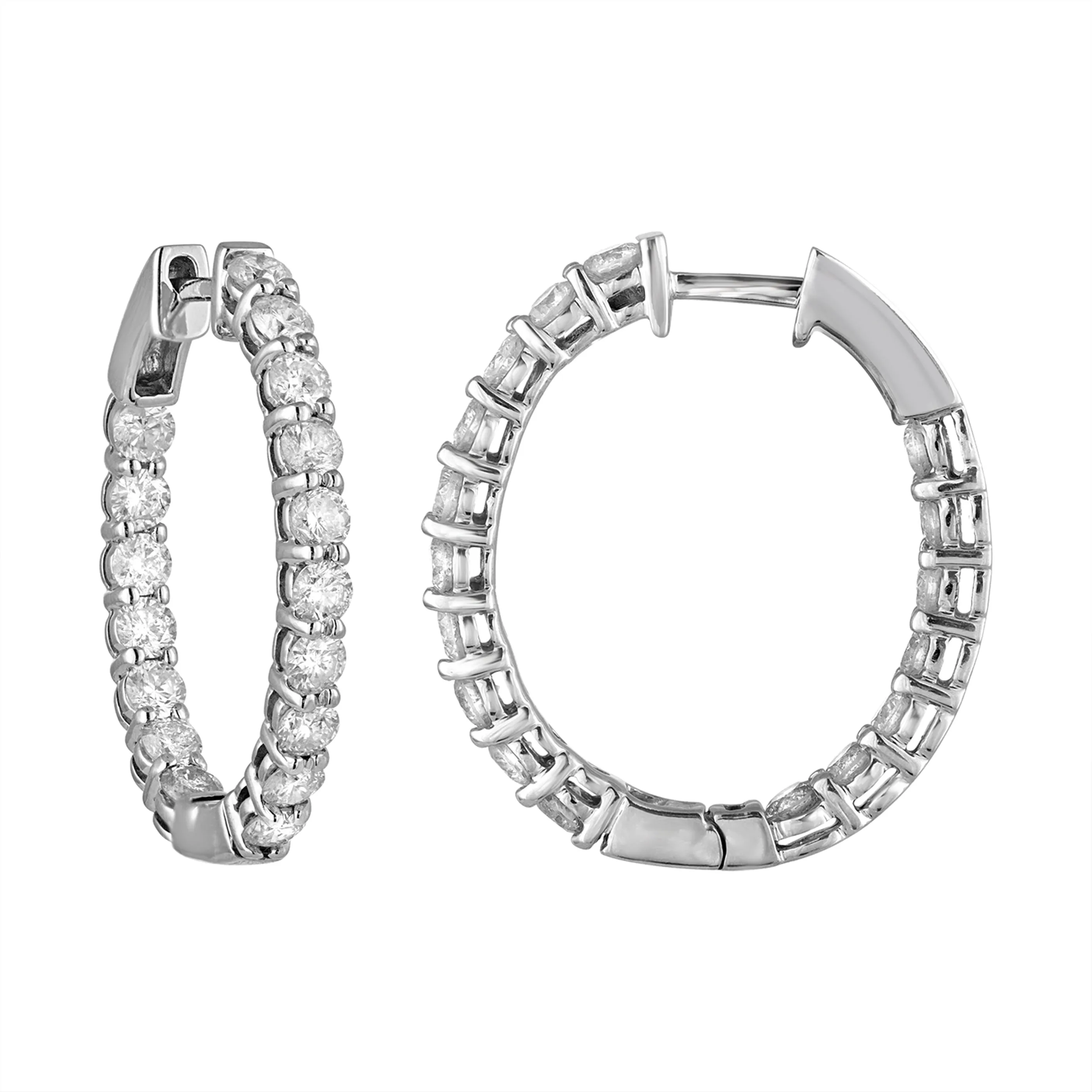 4 cttw Lab Grown Diamond Inside Out Hoop Earrings in 14K Gold