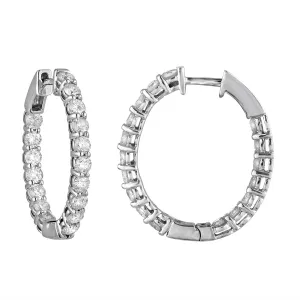 4 cttw Lab Grown Diamond Inside Out Hoop Earrings in 14K Gold