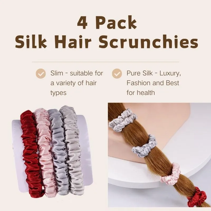4 Pack Mini Silk Hair Ties - Tuneful - dropshipping