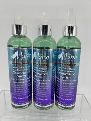 (4) The Mane Choice Tropical Moringa Restorative Spray Curly Wavy Kinky Hair 8oz