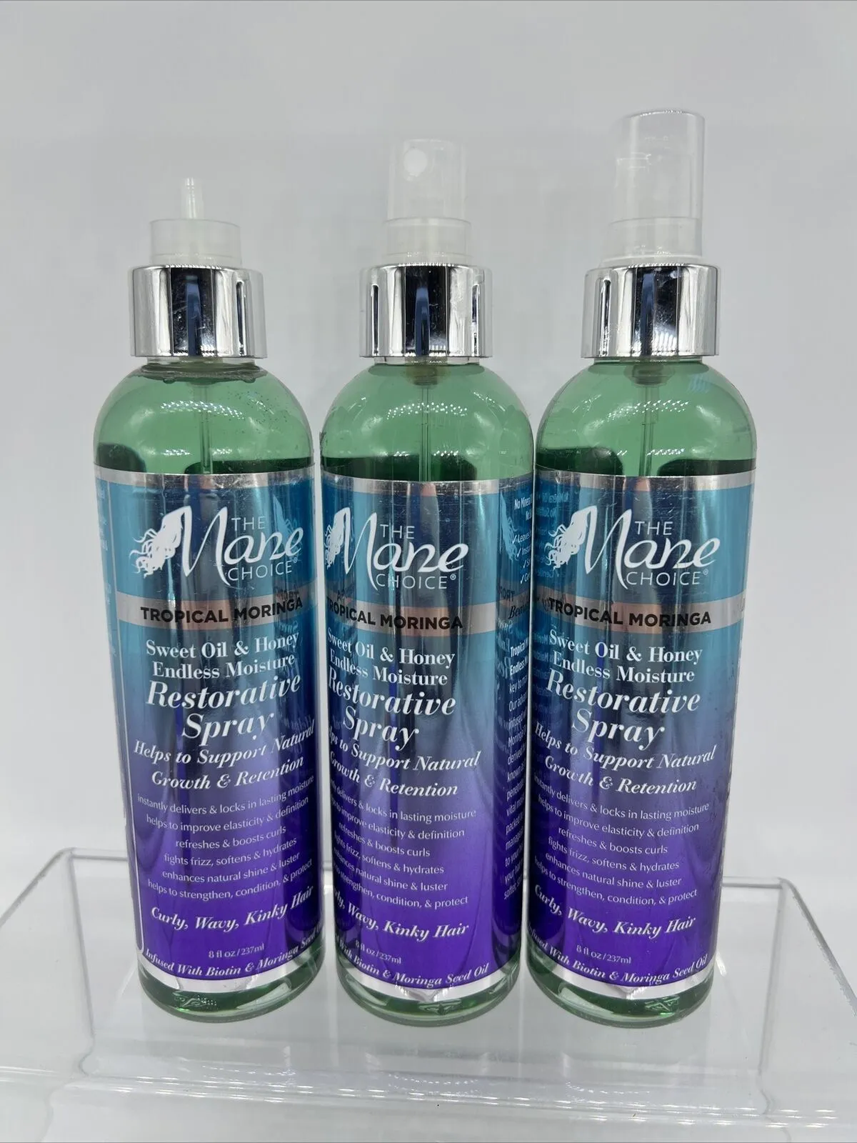(4) The Mane Choice Tropical Moringa Restorative Spray Curly Wavy Kinky Hair 8oz