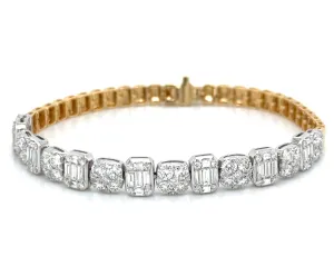 4.04carat Two Tone Gold Diamond Pave Bracelet