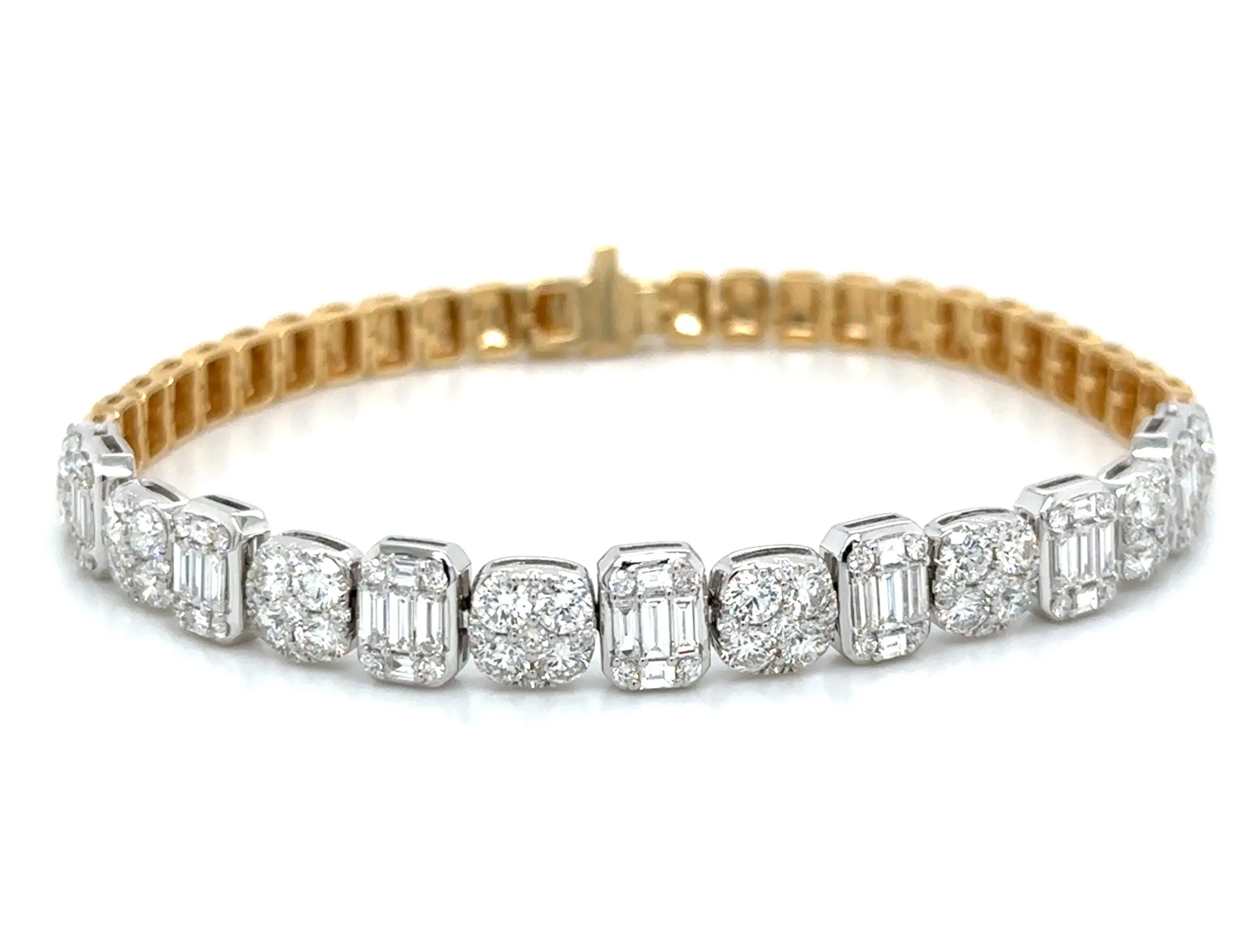 4.04carat Two Tone Gold Diamond Pave Bracelet
