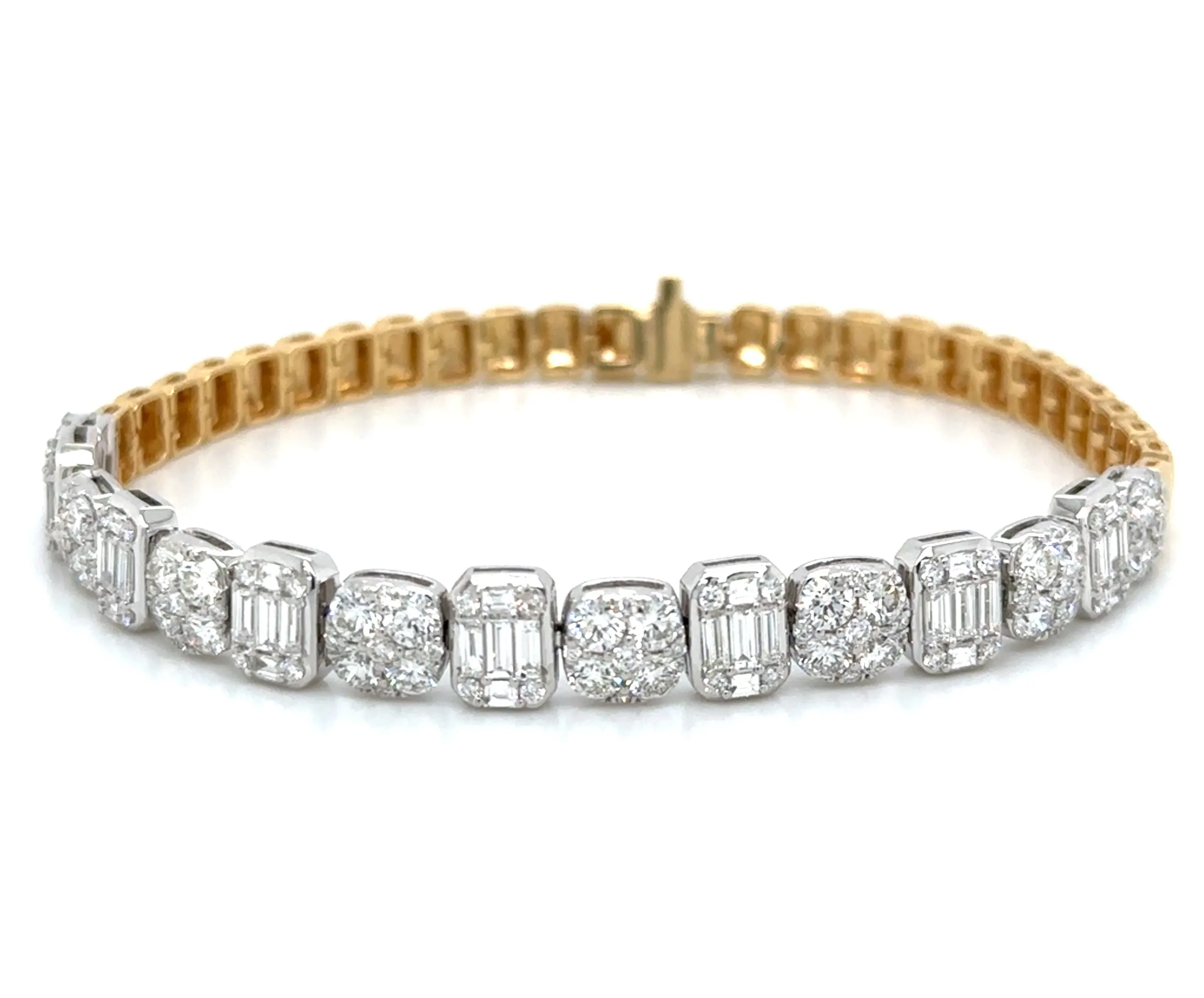 4.04carat Two Tone Gold Diamond Pave Bracelet