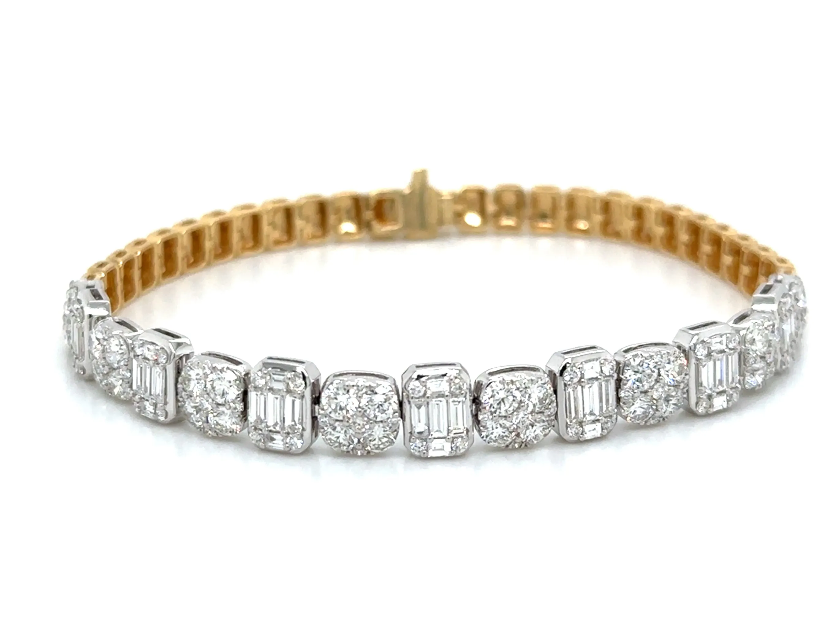 4.04carat Two Tone Gold Diamond Pave Bracelet