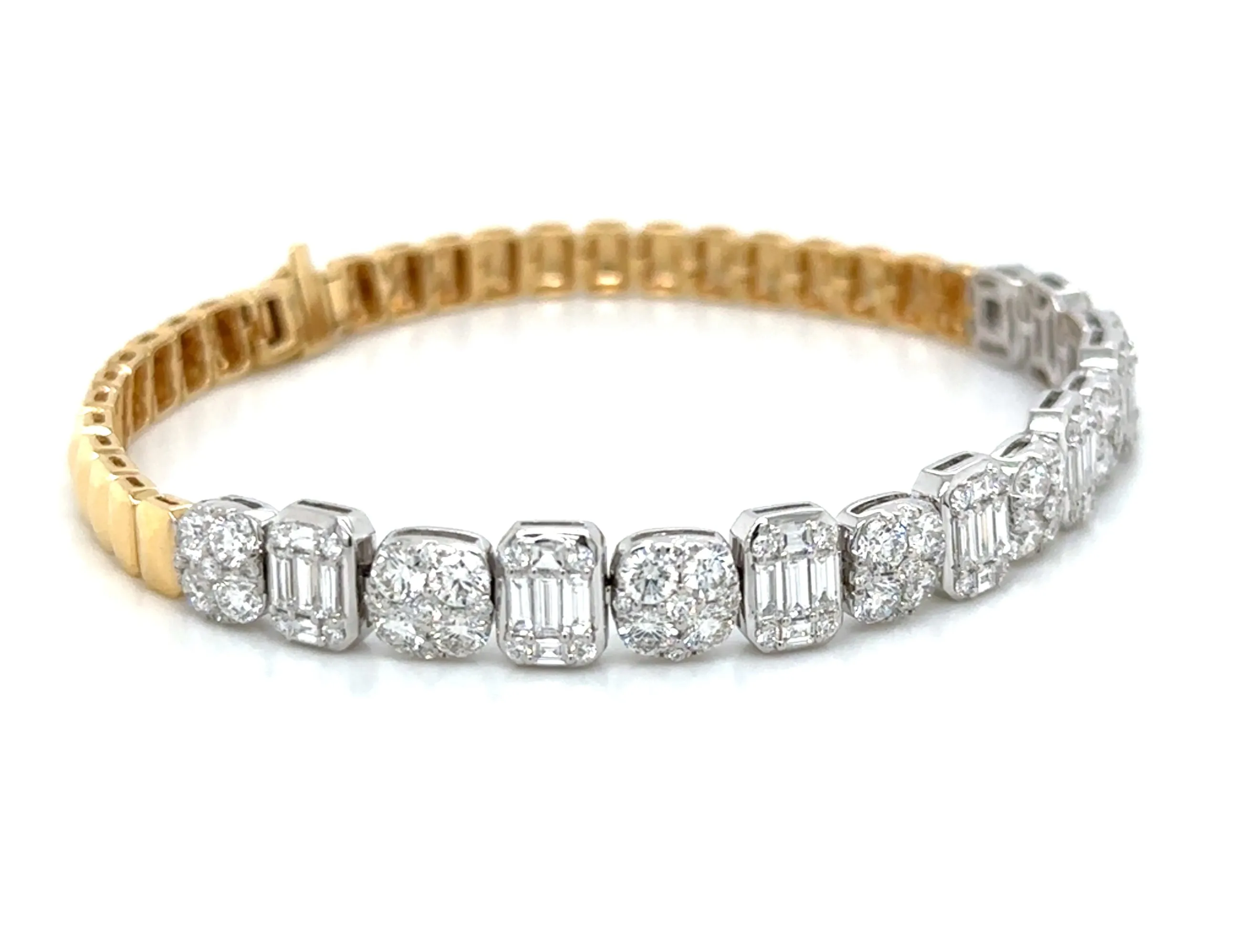 4.04carat Two Tone Gold Diamond Pave Bracelet