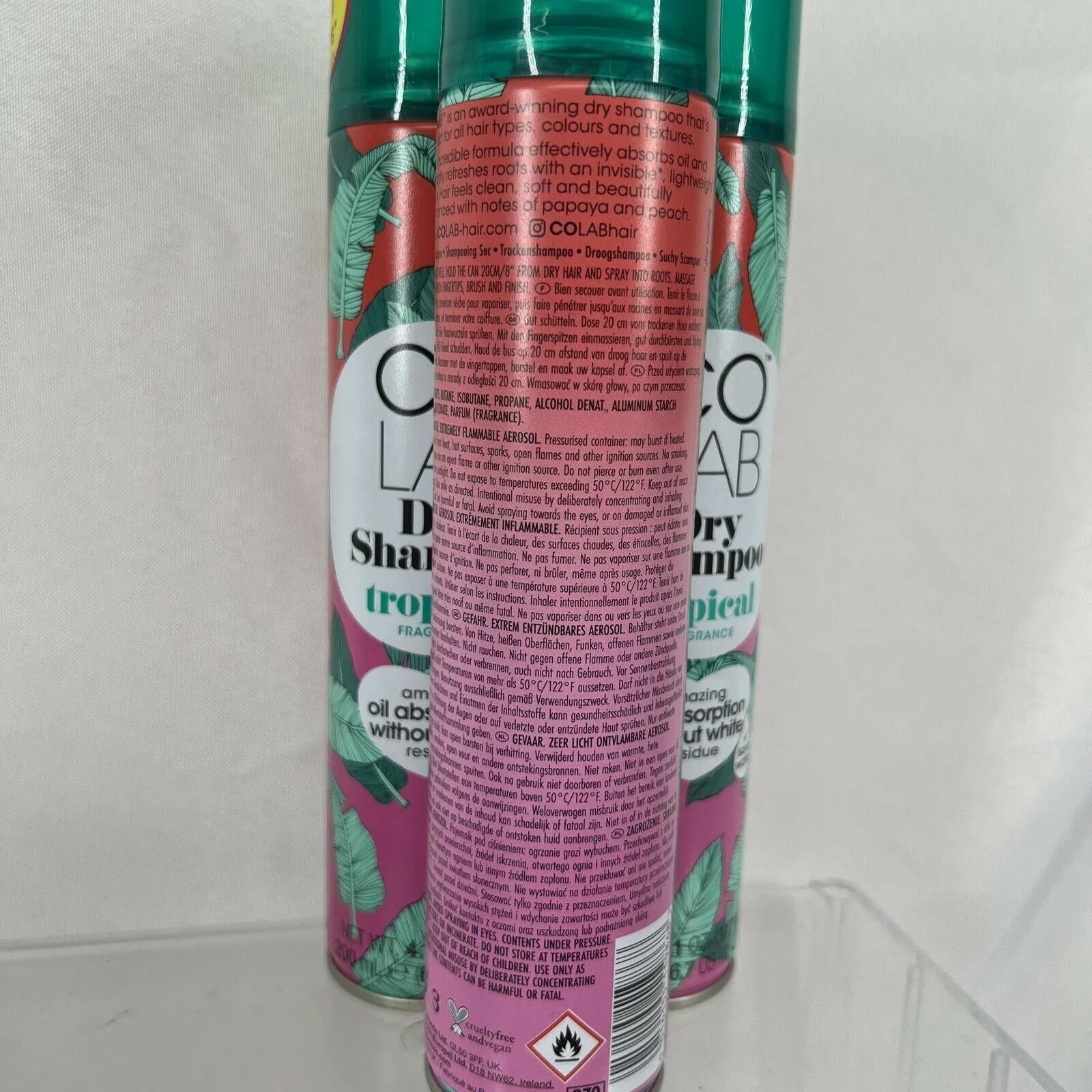 (6) Colab Dry Shampoo Spray TROPICAL Fragrance 6.7oz each NEW Co Lab