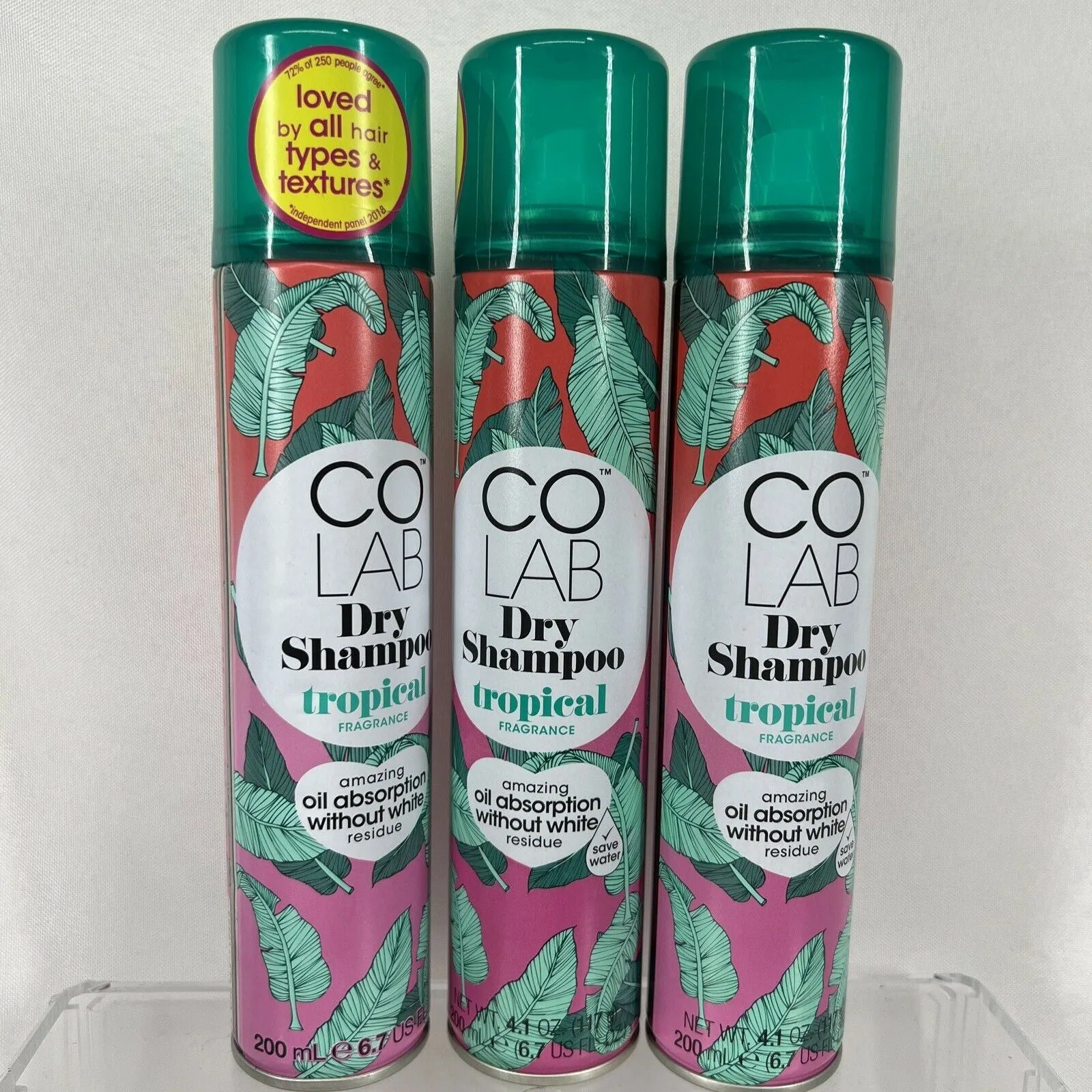 (6) Colab Dry Shampoo Spray TROPICAL Fragrance 6.7oz each NEW Co Lab
