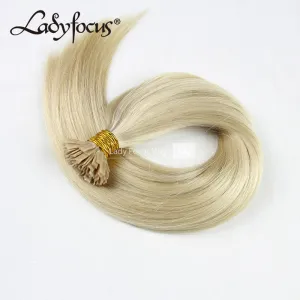 #60 Platinum Blonde Pre-bonded I/U/V/Flat Tip Hair |Nano Ring |6D Hair Extensions