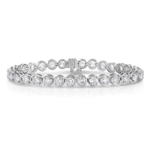 7 cttw Bubble Link Diamond Tennis Bracelets in 14K White Gold