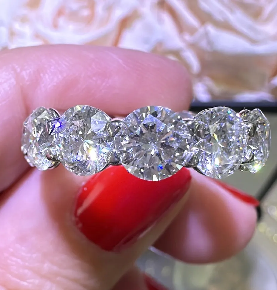 8.41ct tw GIA Certified Eternity Platinum Diamond Band Ring