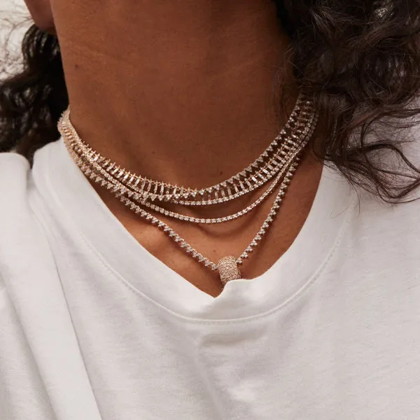 ADINA REYTER ROUND DIAMOND HALF RIVIERA NECKLACE