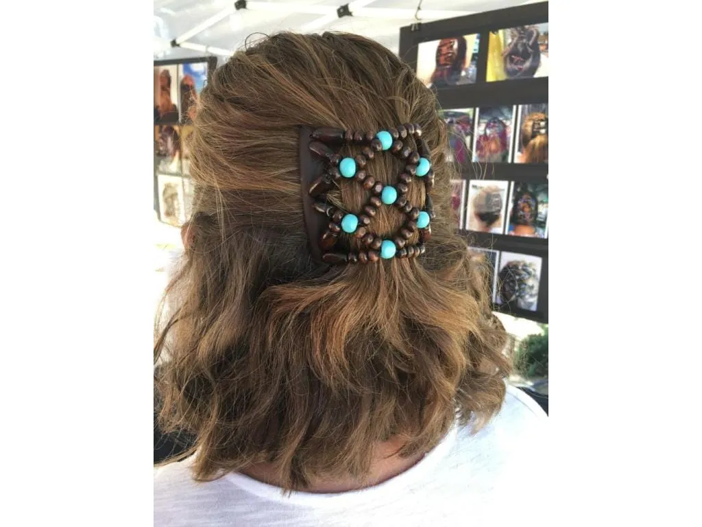 African Butterfly Chameleon Hair Comb - Dalena Clear 29