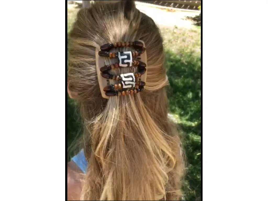 African Butterfly Chameleon Hair Comb - Dalena Clear 29