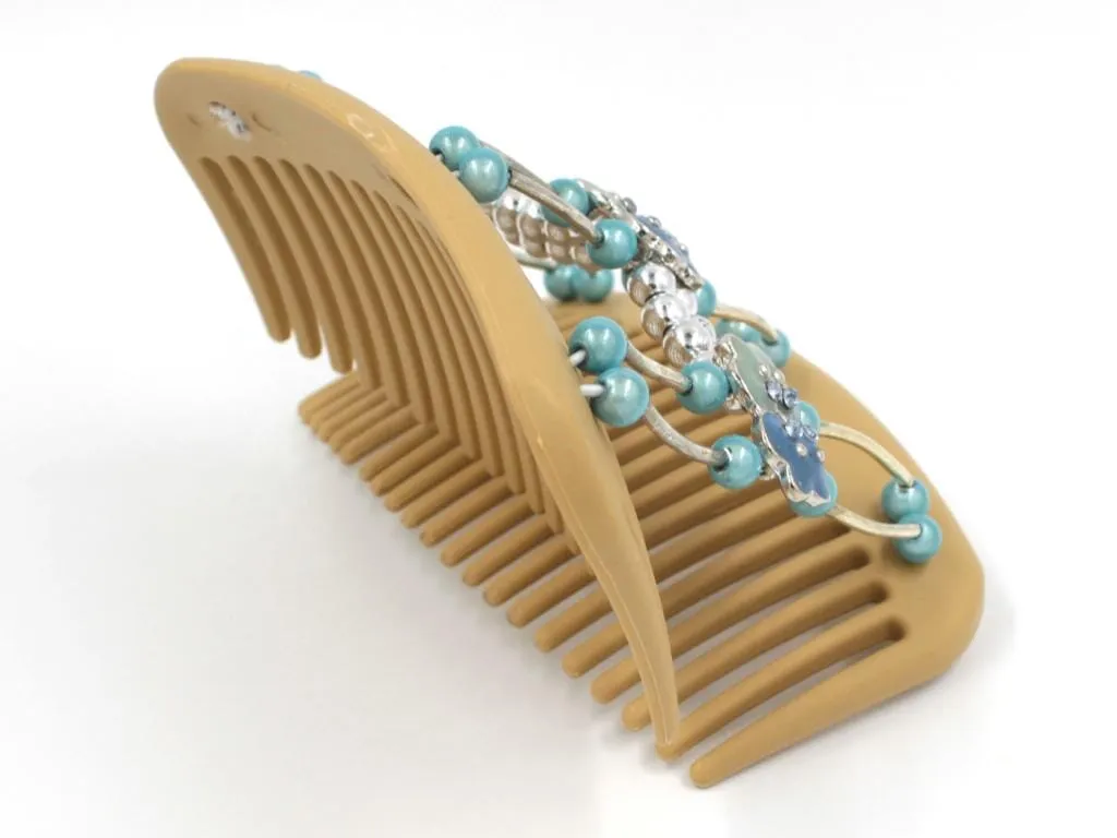African Butterfly Hair Comb - Flowers Blonde 42