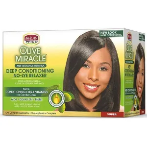 African Pride Olive Miracle Anti Breakage Deep Conditioning No Lye Relaxer Super