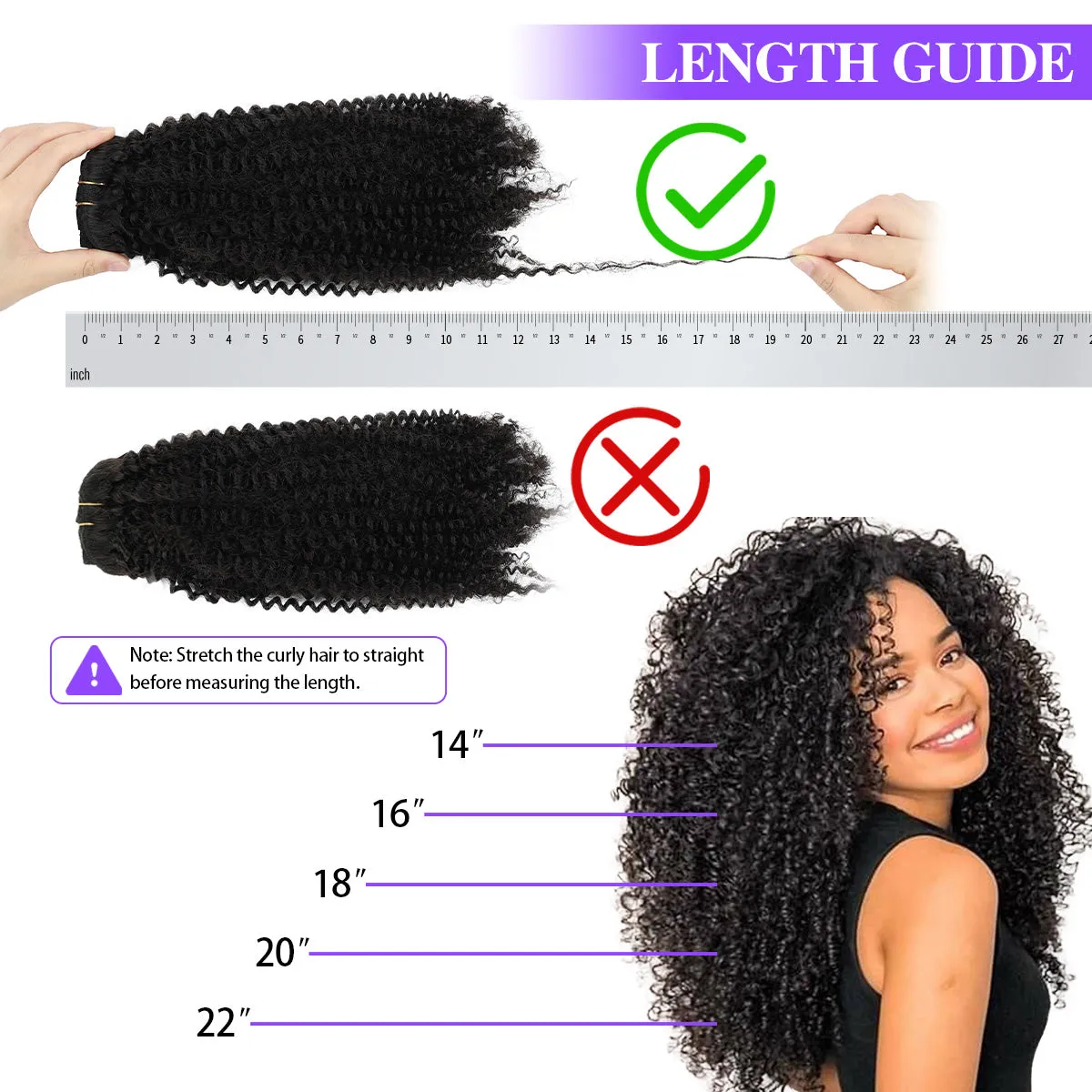 Afro Kinky Curly Clip-In Extensions Virgin Human Hair
