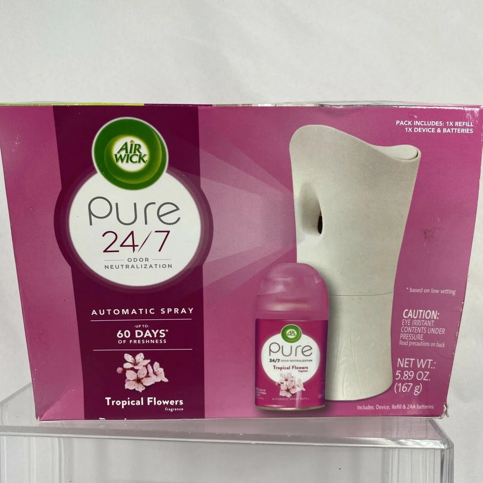 Air Wick Pure Tropical Flowers Fresh matic Kit Freshen￼er Dispenser  60 Day