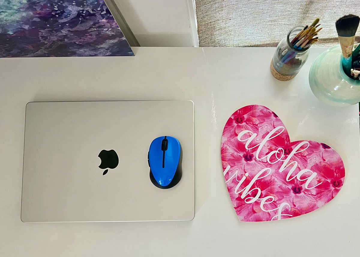 Aloha Vibes Heart Mousepad/Hot Pad