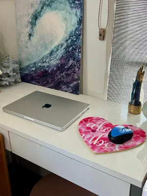 Aloha Vibes Heart Mousepad/Hot Pad