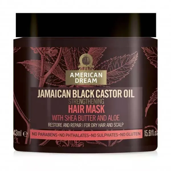 American Dream Masque capillaire fortifiant à l'huile de ricin noir jamaïcain 16oz - 473ml