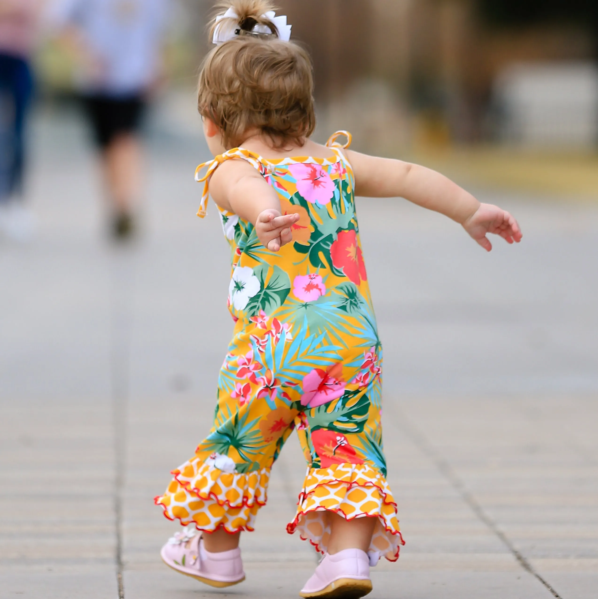 AnnLoren Hawaiian Hibiscus Floral Baby Girls' Romper Toddler Tropical Jumpsuit