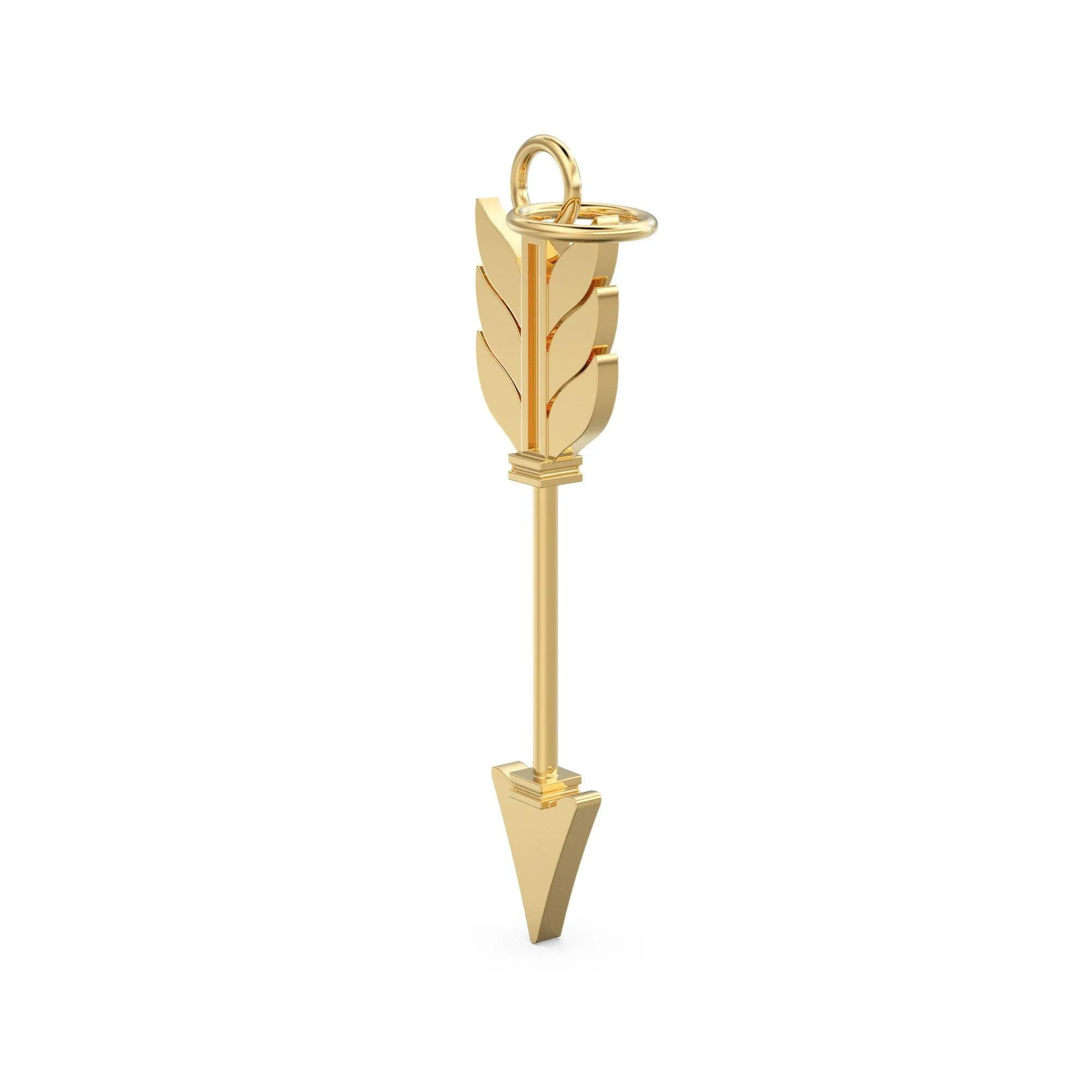 Arrow Gold Diamond Charm / 18k Solid Gold Weapon Charm / Pave Diamond Solid Gold Pendant / Handmade Huge Diamond Pendant