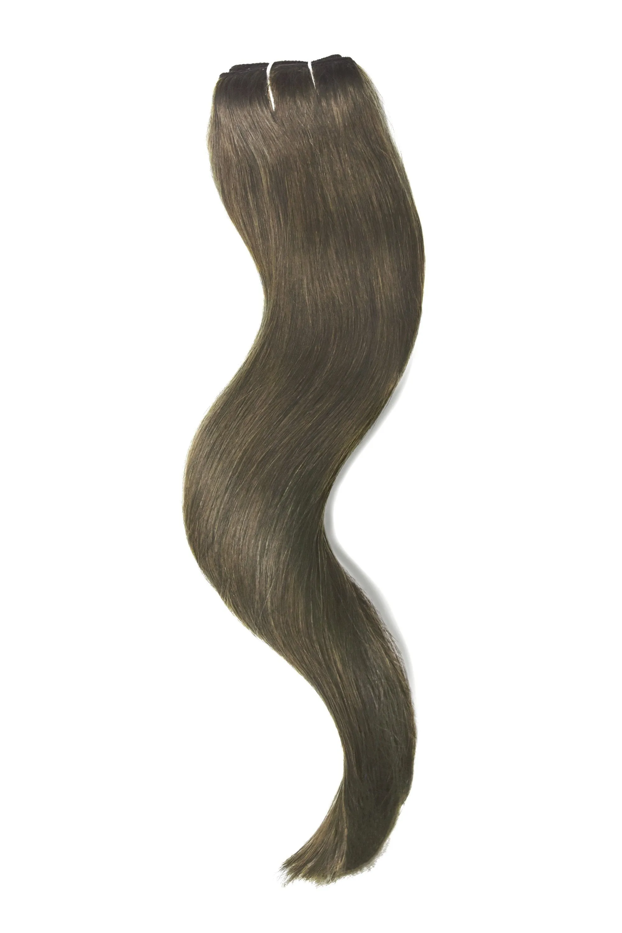 Ash Brown (#9) Quad Weft Clip In One Piece Hair Extensions