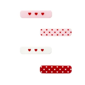 Baby Bling Hearts Engraved 4pk Bar Clip Set