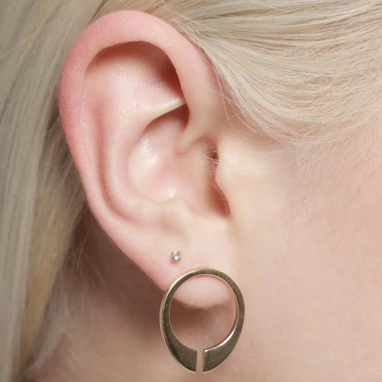 Baby Prong Earrings with White Diamonds