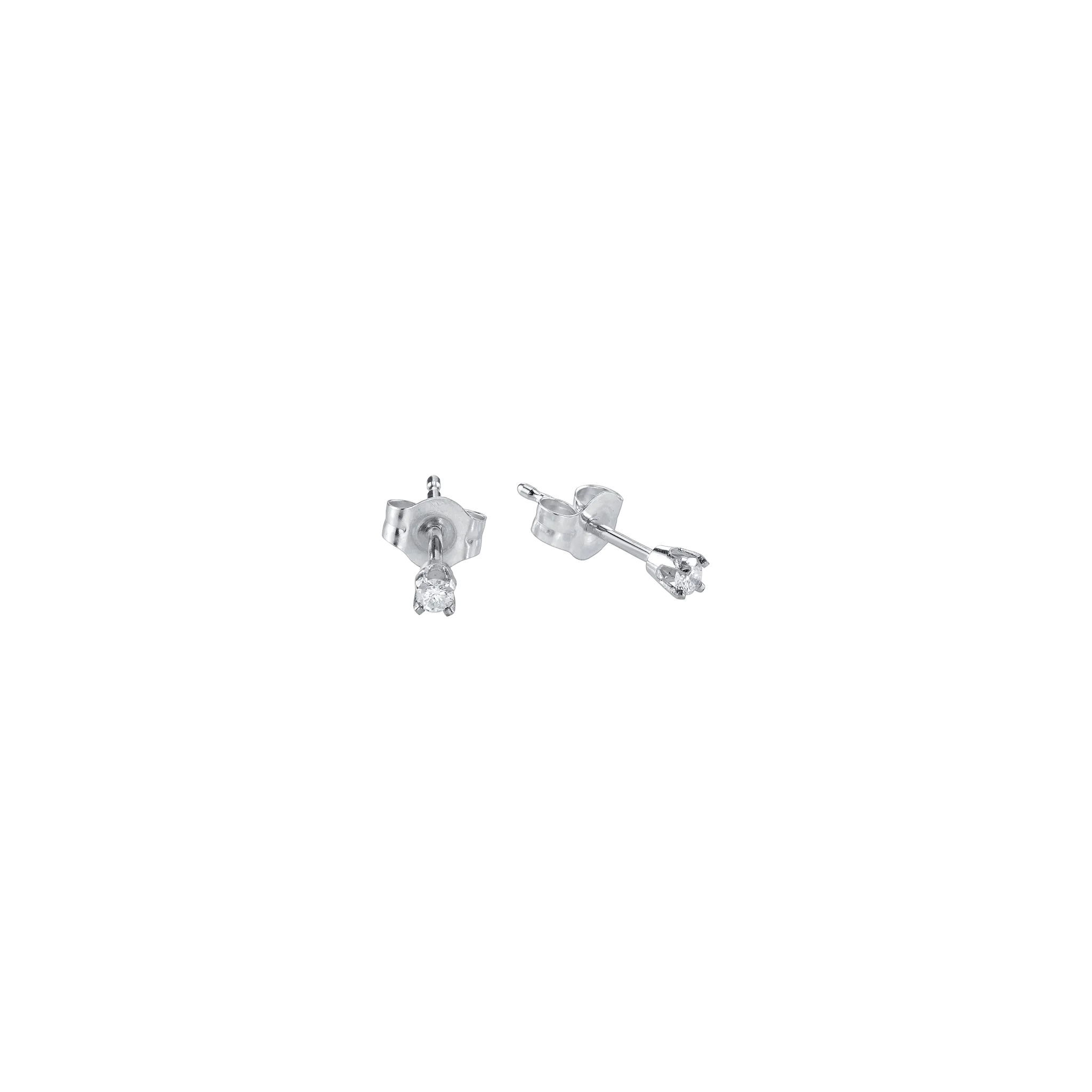 Baby Prong Earrings with White Diamonds