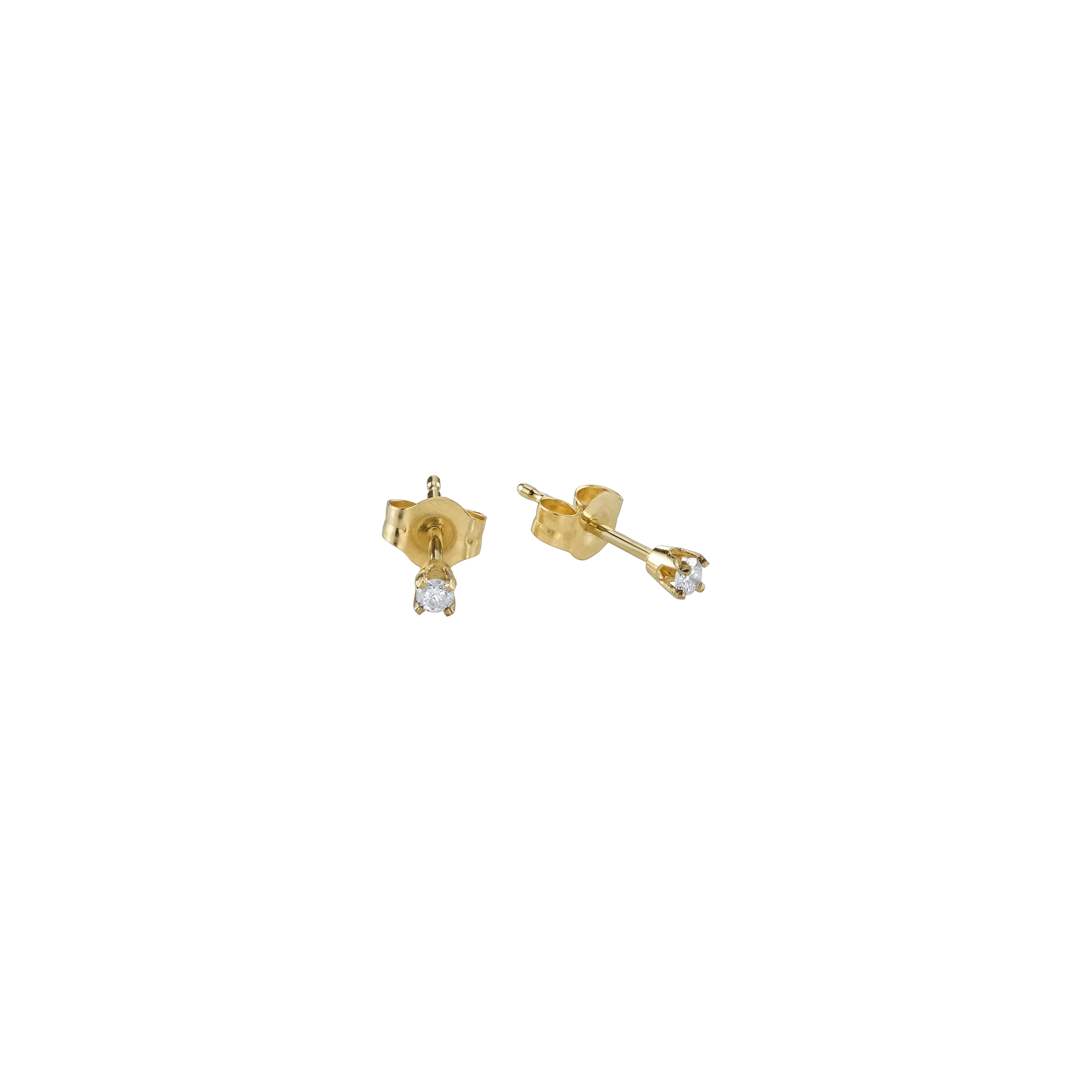 Baby Prong Earrings with White Diamonds